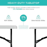 Best Choice Products 4ft Plastic Folding Table, Indoor Outdoor Heavy Duty Portable w/Handle, Lock for Picnic, Party - Photo 3