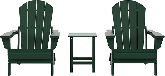 Costaelm 3 piece Patio Set, Outdoor Modern Adirondack Table and Chairs - Photo 1
