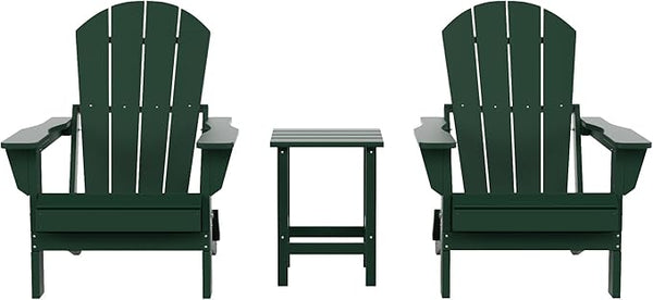 Costaelm 3 piece Patio Set, Outdoor Modern Adirondack Table and Chairs - Photo 1