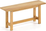 Tangkula Outdoor Teak Wood Bench, Patio Dining Bench Seat, Wooden Garden Bench, 2-Person Loveseat Seating for Porch - Photo 1