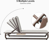 PURPLE LEAF 3 Pieces Chaise Lounges Patio Chairs Recliner Outdoor for Patio Poolside Balcony Slide-Out Side Table with - Photo 6