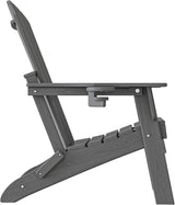 Plawdlik Folding Adirondack Chair, SGS Tested, Wooden Textured with Cup Holder - Photo 10
