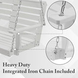 Premium Poly Lumber Porch Swing with Mounting Kit – All-Weather HDPE Hanging Bench with Cup Holders & Steel Chains for - Photo 3