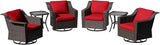 6 Pieces Patio Conversation Furniture Set - 4 Swivel Chairs, 2 Side Tables - Photo 6