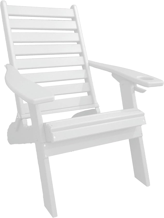 Furniture Barn USA Farmhouse Collection Poly Ladderback Folding Adirondack Chair, Bright White