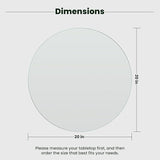 20 inch Round 1/4" Thick Pencil Polished Edge Glass Table Top with 6 Bumpers - Tempered - Photo 3