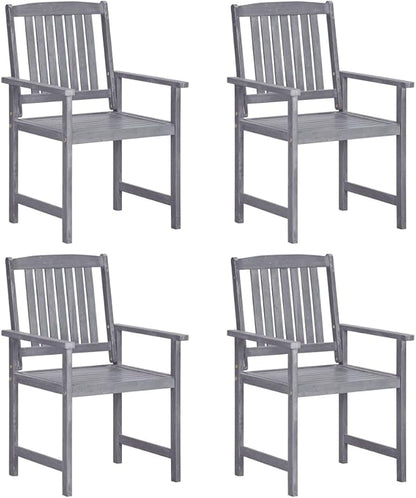 Outdoor Rocking Chairs,Camping Chairs Rocking,Outside Furniture,Balcony Furniture Set,Patio Chairs 4 pcs Solid Acacia Wood Gray
