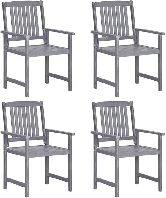 Outdoor Rocking Chairs,Camping Chairs Rocking,Outside Furniture,Balcony Furniture Set,Patio Chairs 4 pcs Solid Acacia Wood Gray
