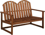 Garden Bench Sofa Chairs 2 pcs Solid Acacia Wood (Outdoor Lounge Set) - Photo 3