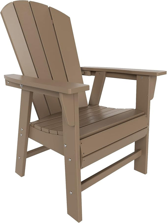 WO WESTIN OUTDOOR HDPE Laguna Adirondack Casual Patio Dining Chair,Weathered Wood