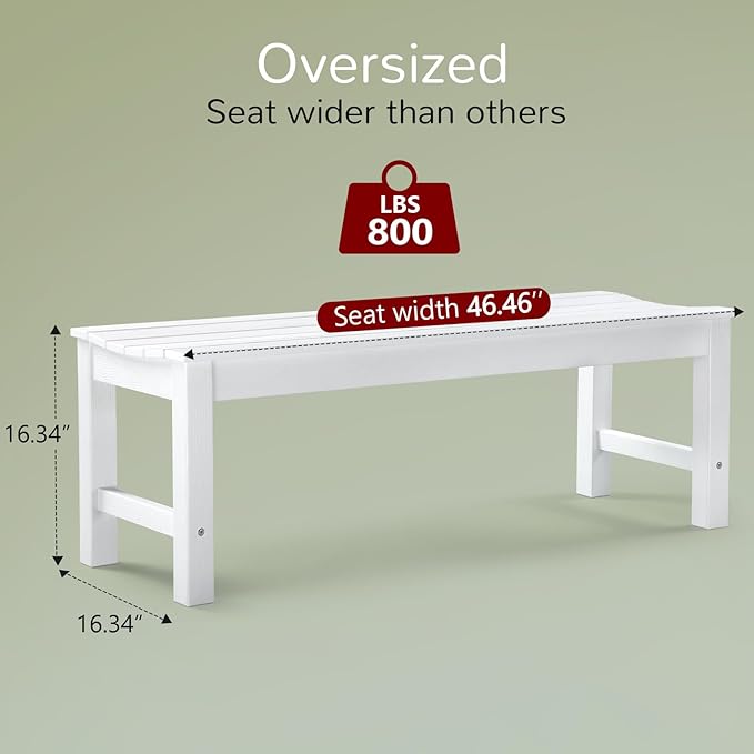 Stoog Outdoor Bench, 2-Person Patio Backless Bench, Outdoor Benches Weatherproof with 800 lbs Weight Capacity - Photo 3