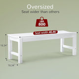 Stoog Outdoor Bench Set of 2, 2-Person Backless Outdoor Benches Weatherproof, Never Rot or Fade, White - Photo 3