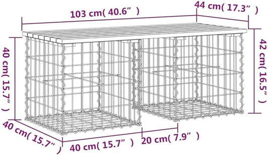 Garden Bench 40.6x40.6x16.5 in Solid Douglas Fir Rustic Brown for Patio Porch Park Outdoor Seating Holds 2 People 242 lbs
