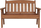 Amish Casual Outdoor Heavy Duty 800 LB Mission Pressure Treated Garden Bench(4 Foot, Oak Stain) - Photo 3