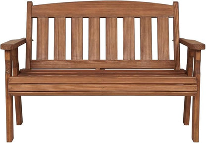 Amish Casual Outdoor Heavy Duty 800 LB Mission Pressure Treated Garden Bench(4 Foot, Oak Stain)