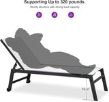 PURPLE LEAF Outdoor Chaise Lounge Set for 2 Oversized Pool Lounge Chairs with Easy-to-Move Wheels and Adjustable - Photo 9