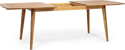 Christopher Knight Home Stamford Outdoor Acacia Wood Expandable Dining Table, Teak