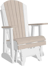 LuxCraft 2' Adirondack Glider Chair, Outdoor Patio Rocking Glider, Gliding Rocker for Outside (Birch & White) - Photo 1