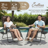 2-Pack Adjustable Zero Gravity Lounge Chair with Steel Mesh Fabric: Reclining Lawn Chair Featuring Comfort Pillow - Photo 3