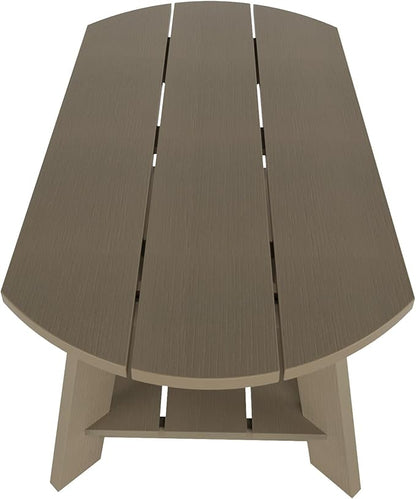 WestinTrends Tuscany Outdoor Coffee Table, All Weather HIPS 2 Tier Patio Adirondack Coffee Table, Taupe