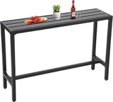 Outdoor Bar Table, Patio Console Pub Height Tables with Powder Coated Steel Frame - Photo 1