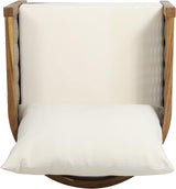 Merax Single Outdoor Acacia Wood Wicker Club Chair with Cushion,Patio Furniture Conversation Seat for Backyard - Photo 8