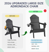 Plawdlik Folding Adirondack Chair Set of 2 with 2 Cup Holder, SGS Tested - Photo 9