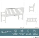 POLYWOOD Vineyard 60" Outdoor Patio Bench, White - Photo 4