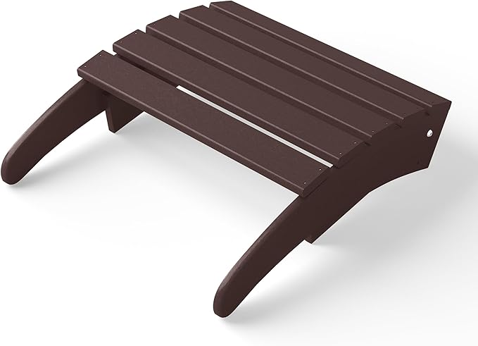 WestinTrends Outdoor Patio Adirondack Ottoman Foot Rest, All Weather Poly Lumber Foot Stool for Adirondack Chair, Widely Used for Outside Porch Pool Lawn Backyard, Dark Brown