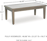 Signature Design by Ashley Rainier Ranch Contemporary Weather Resistant Outdoor Coffee Table with Sintered Stone Top - Photo 3