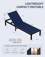 Aluminum Lounge Chairs Outdoor Chaise Furniture - Photo 3