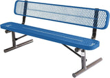 COATEDOUTDOORFURNITURE Heavy-Duty Portable Outdoor Bench Thermoplastic Coated, Expanded Metal, Commercial-Grade Seating - Photo 1