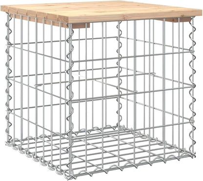 Garden Bench Natural Wood and Silver, 4-Piece Set, Solid Pine Wood and Galvanized Steel Construction for Outdoor Patio, Farmhouse Style Seating with Rustic Charm and Durable