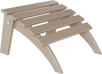 Adirondack Ottoman, Folding Adirondack Ottoman for Adirondack Chair, HDPE All Weather Outdoor Footstool for Patio, Backyard, Porch, Garden, Brown