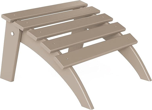 Adirondack Ottoman, Folding Adirondack Ottoman for Adirondack Chair, HDPE All Weather Outdoor Footstool for Patio, Backyard, Porch, Garden, Brown