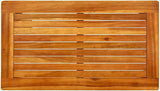 Solid Acacia Wood Small Outdoor Coffee Table 27.6"x27.6"x14.2" Rustic Brown Slatted Patio Side Table for Balcony and - Photo 5