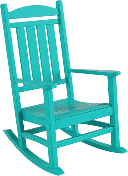 WO WESTIN OUTDOOR HDPE Laguna Classic Porch Rocking Chair (Set of 2), Turquoise