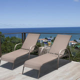 Giantex 2 Pack Patio Lounge Chair, Outdoor Chaise Lounge with 5 Adjustable Backrest, Sturdy Steel Frame - Photo 1