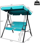 Tangkula 2 Person Porch Swing, Outdoor Swing with Removable Cushions, Solid Steel Structure - Photo 5