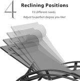 PURPLE LEAF Patio Chaise Lounge with 10' x 6.5' Tilt Umbrella Outdoor Lounge Chair Beach Pool Sunbathing Lawn Lounger - Photo 4