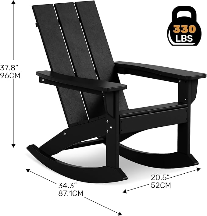 Costaelm Outdoor Adirondack Chair, All Weather Resistant Lawn Chairs Balcony Chair and Fire Pit Chairs - Photo 3