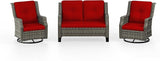 3 Piece Patio Furniture Set, 2-Seater Loveseat and 2 Swivel Glider Chairs Outdoors - Photo 9