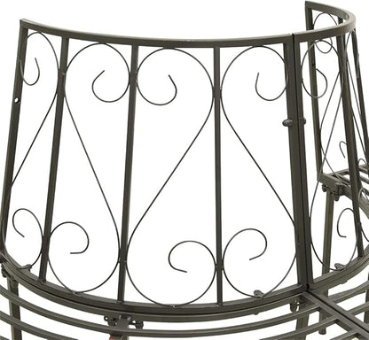 Garden Bench Deck Bench Patio Half Round Tree Bench 63" Steel