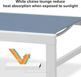 PURPLE LEAF Outdoor Chaise Lounge Chairs Set of 2 White Aluminum Lounge Chair Five-Position Adjustable Chaise with - Photo 4