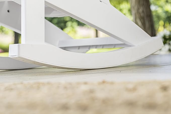 Keter Adirondack Rocker Resin Outdoor Furniture Patio Chair -Perfect for Porch, Pool, and Fire Pit Seating, White