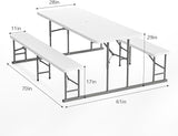 VINGLI Folding Picnic Table and Bench Set, Portable Outdoor Dining Furniture for Camping, Patio, Backyard - Photo 8
