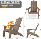 MXIMU Modern Adirondack Chair Weather Resistant with Cup Holder Oversized Fire Pit Chairs Adorondic Plastic Outdoor - Photo 2