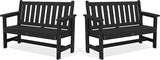 SERWALL Outdoor Bench, HDPE Outdoor Benches Weatherproof, 2-Person Garden Bench with 660 lbs Weight Capacity - Photo 1