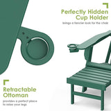GREENVINES Adirondack-Chairs-with-Ottoman | Set of 4 | Folding | Retractable-Footrest | HDPE Plastic - Photo 4