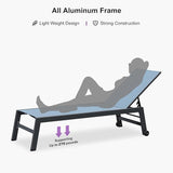 PURPLE LEAF Patio Chaise Lounge Set for 4 Outdoor Chaise Lounge Chair with Aluminum Frame and Easy-to-Move Wheels Pool - Photo 9